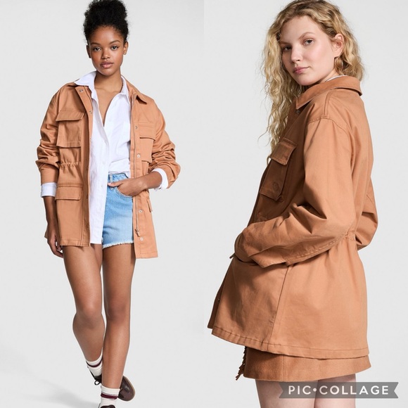 PINK CARGO UTILITY JACKET - Picture 1 of 2
